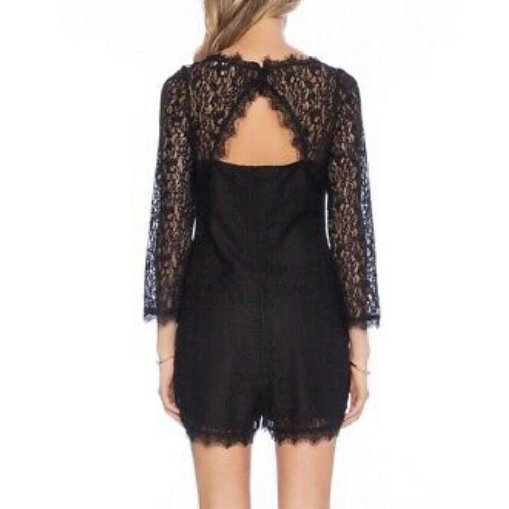 Joie Nali Black Lace Romper Size 0 - Picture 3 of 11